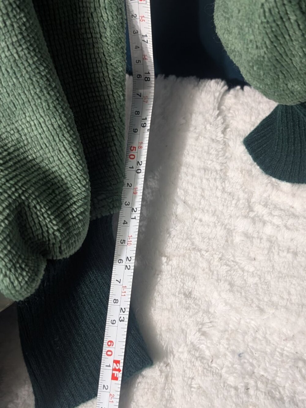 Vintage Gino Paoli Green Striped Chenille Knit Sweater V-Neck Large - Picture 5 of 6